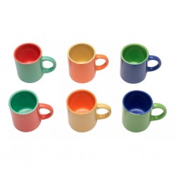 Mini Canecas Bicolor para Café com 6 Peças CR501 Mimo