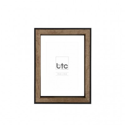 Porta Retrato 15x10 cm Resina Marrom Madeira Minimalista BTC