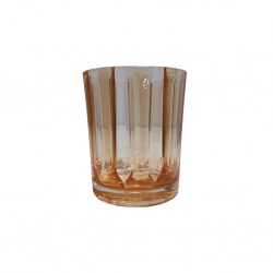 Conjunto de Copos Acrílico Curtos 6 Pçs Laranja Âmbar BTC