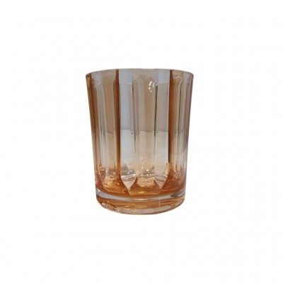 Conjunto de Copos Acrílico Curtos 6 Pçs Laranja Âmbar BTC