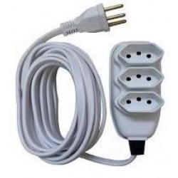 EXTENSAO PP 3 VIAS 5,0M 10A 250V BR ILUMI