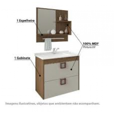 Armario Lirio 59Cm C/Espelheira Br Mgm