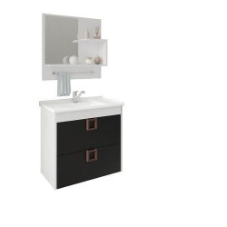 Armario Lirio 59Cm C/Espelheira Br/Pt Mgm