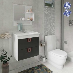 Armario Lirio 59Cm C/Espelheira Br/Pt Mgm