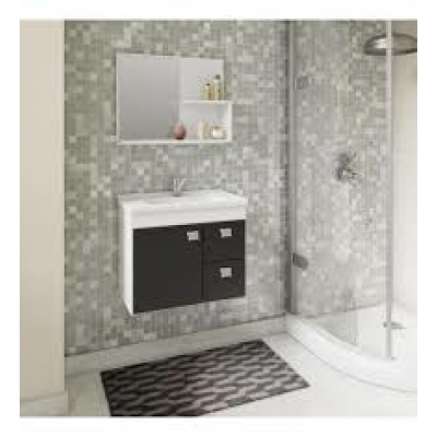 Armario Hortencia 55Cm C/Espelheira Br/Pt