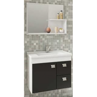 Armario Hortencia 55Cm C/Espelheira Br/Pt