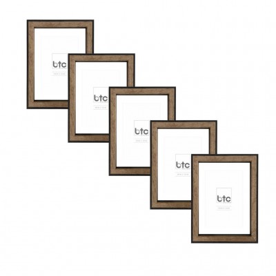 Porta Retrato 15x10 cm Resina Marrom Madeira Minimalista BTC