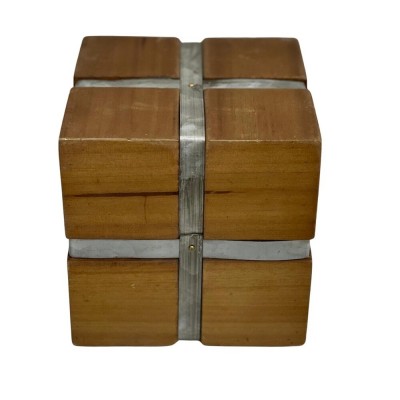 Cubo Decorativa Madeira/Metal PT/Cz Fm0214 Btc