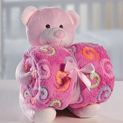 F - KIT BABY MANTA COM PELUCIA MICROFIBRA SORTIDA