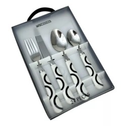 Faqueiro 24Pc Resina BR/PT Sg0034 Btc