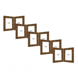 Porta Retrato Duplo 18x13 cm em Resina Natural Escuro BTC