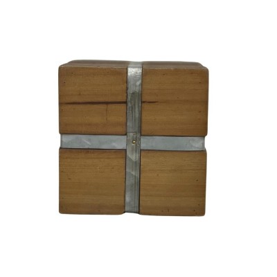 Cubo Decorativa Madeira/Metal PT/Cz Fm0214 Btc