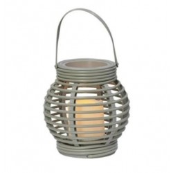 F - LANTERNA C LED CESTO CINZA PLASTICO 16X16XH16