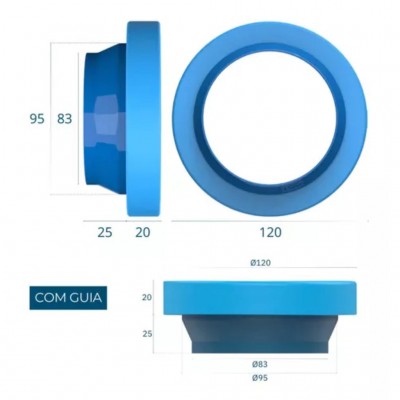 ANEL DE VEDAÇÃO PVC PARA VASO SANITÁRIO SEM GUIA BLUKIT