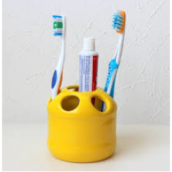 F - PORTA ESCOVA DE DENTES AMARELO