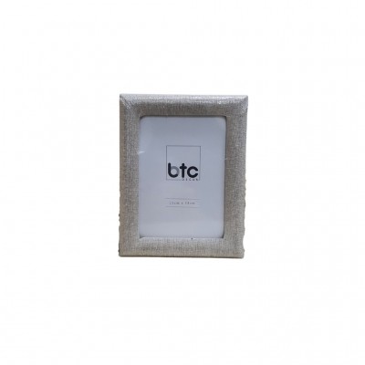 Porta Retrato Rústico 18x13 cm MDF Tecido Bege BTC