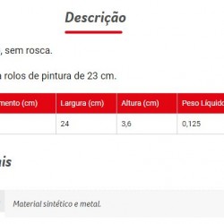 SUPORTE ROLO 23CM SIMPLES 990 CONDOR