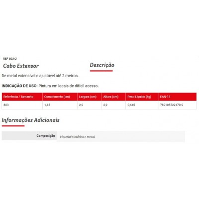 Cabo Extensor 803/2 Condor
