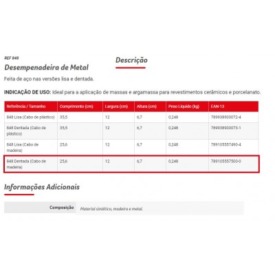 DESEMP ACO DENT 12X25 848 CONDOR