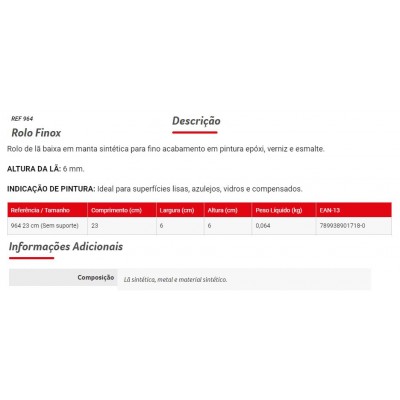 ROLO DE LA 23CM S/S 964 CONDOR