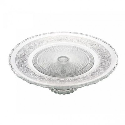 Prato para Bolo de Vidro com Pé Angel 30cm x 30cm x 10cm - 220260 Lyor