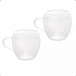 Conjunto 2 Xícaras de Café Parede Dupla Modern 80ml - Lyor