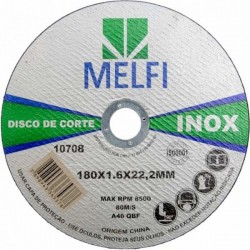 DISCO DE CORTE INOX 7 - 180X1,6X22,23MM MELFI