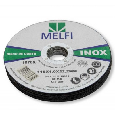 DISCO DE CORTE INOX 4.1/2 - 115X1,0X22,23MM MELFI