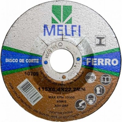 DISCO DE DESBASTE FERRO 4.1/2 - 115X6,4 MELFI