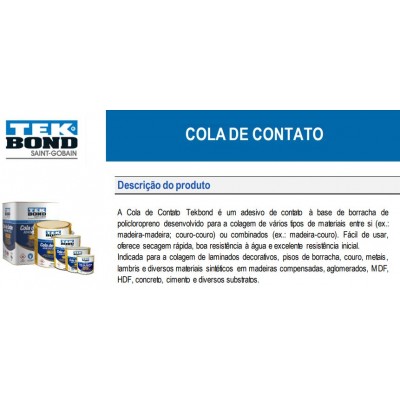 COLA CONTATO 400GR TEKBOND