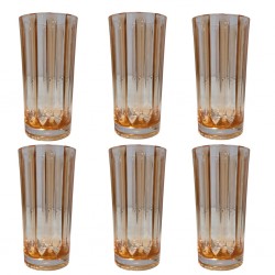 RJW0017 BTC - Conjunto 6 Copos Âmbar de Acrílico