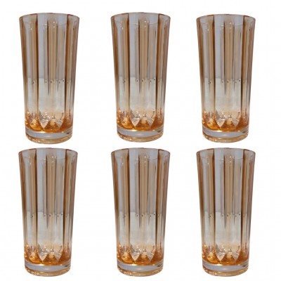 RJW0017 BTC - Conjunto 6 Copos Âmbar de Acrílico