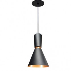 F - PENDENTE MALIBU CONE PRETO C/ COBRE ENELUX