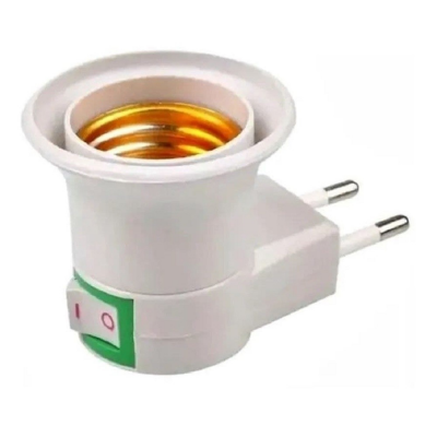Bocal Adapt Macho E27 90° Br C/ Interruptor