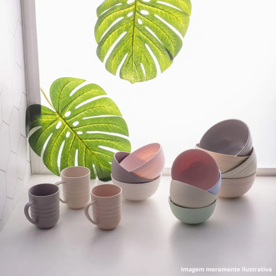 Bowl Lyor PP Bambu Lines 15x7,5 Bege 1368