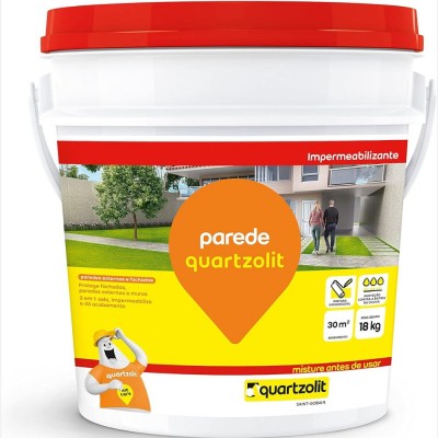 Pintura Emborrachada P/ Parede Quartzolit Branco 18Kg