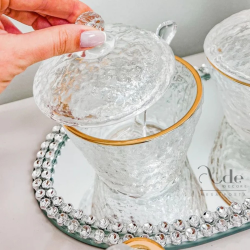 Açucareiro de Cristal Fio de Ouro Petra - 2790 Lyor