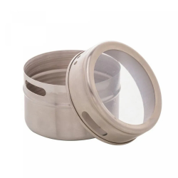 3 Porta Temperos Lyor De Aço Inox Imantado 80ml Cor Cinza-escuro