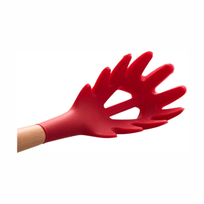 Pegador P/ Massa Lyor Silicone Vermelho Com Cabo Bambu