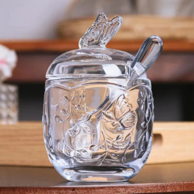 Acucareiro Cristal C/Colher C/Tampa New Butterfly 220ml 220873 Lyor