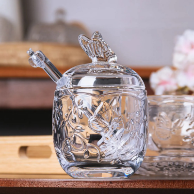 Acucareiro Cristal C/Colher C/Tampa New Butterfly 220ml 220873 Lyor