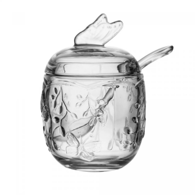 Acucareiro Cristal C/Colher C/Tampa New Butterfly 220ml 220873 Lyor