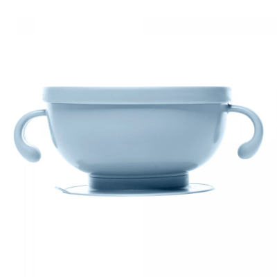 Bowl Com Tampa e Ventosa Baby Elefante Plastico Azul 221035 Lyor