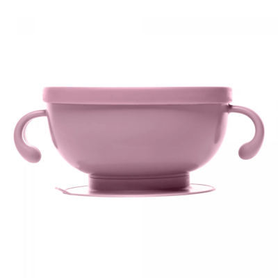 Bowl Com Tampa e Ventosa Baby Elefante Plastico Rosa 221108 Lyor