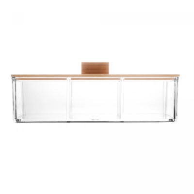 Caixa Organizadora Lyor Poliest C/ Tampa Bambu My Box 23Cm