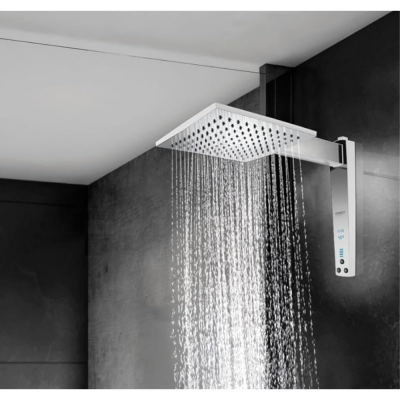 Chuveiro Elétrico Moderno Grande Acqua Century Digital Branco /Cromado 7500w 220v Lorenzetti