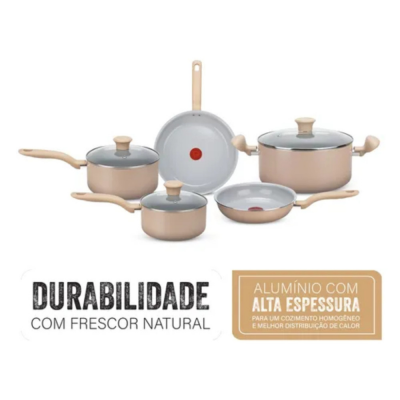 Conjunto 05 Panelas Ceramic Light Sand 2100137880 Rochedo