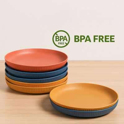 Prato P/Sobremesa Bambu e PP Stripes Bege 20cm 221298 Lyor