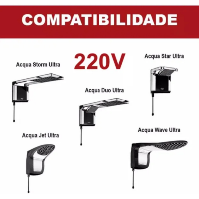 Resistência Lorenzetti Ultra para Chuveiros Acqua Storm/Duo/Star/Jet/Wave 3065B 220V 7800W