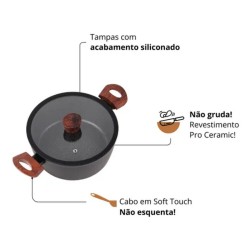 Conjunto 06 Panelas C/Indução Sirius Preto 4814/103 Brinox